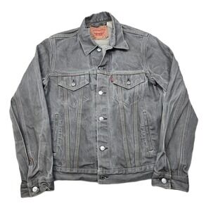 Levi's Denim Trucker Jacket Mens Medium Gray Jean Classic Retro Style